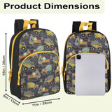 Trail maker 15 Inch Kids Backpacks for Boys & Girls | Preschool, Kindergarten, Elementary School Backpacks with Adjustable, Padded Straps (Tough Trucks)
