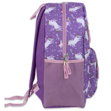Trail maker 17” Kids Character School Backpacks Plush for Girls with Side Pockets, Padded Straps (Plush Unicorn Love)