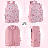 Trail maker Fun School Backpack for Elementary Middle School Girls and Boys | 17 Inch Printed Backpacks for School Kids, Travel (Pretty Pink Flowers)