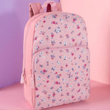 Trail maker Fun School Backpack for Elementary Middle School Girls and Boys | 17 Inch Printed Backpacks for School Kids, Travel (Pretty Pink Flowers)