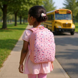 Trail maker Fun School Backpack for Elementary Middle School Girls and Boys | 17 Inch Printed Backpacks for School Kids, Travel (Pretty Pink Flowers)