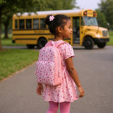 Trail maker Fun School Backpack for Elementary Middle School Girls and Boys | 17 Inch Printed Backpacks for School Kids, Travel (Pretty Pink Flowers)