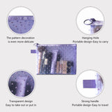 TRAKWAN 4 - Piece Heart Printed Mesh Makeup Bag Set, Portable Travel Cosmetic Bags Toiletry Bags Makeup Purse Bags Zipper Storage Pouches for Home Offices Travel Accessories (Light Purple)