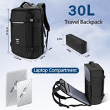 Travel Backpack for Men Women Large Lightweight Carry - on Laptop Backpack 30L Flight Approved Business Rucksack Water - Resistant Backpack Fits 17.3 inch Laptop for College Work Travel with a Small Bag