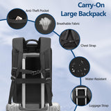 Travel Backpack for Men Women Large Lightweight Carry - on Laptop Backpack 30L Flight Approved Business Rucksack Water - Resistant Backpack Fits 17.3 inch Laptop for College Work Travel with a Small Bag