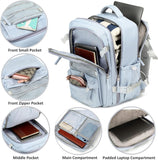 Travel Backpack for Women Men 15.6 Inch Laptop Backpacks with USB Port Carry on Backpack Flight Approved Large Back Pack College Bookbags Outdoor Sports Hiking Rucksack Casual Daypack ( Blue)