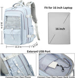 Travel Backpack for Women Men 15.6 Inch Laptop Backpacks with USB Port Carry on Backpack Flight Approved Large Back Pack College Bookbags Outdoor Sports Hiking Rucksack Casual Daypack ( Blue)