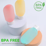 Travel Bottles for Toiletries 6 Pack, Leakproof 2 oz Tsa Approved Travel Size Containers, BPA Free Plastic Shampoo and Conditioner Bottles, Camping Travel Essentials (Multicolor - B)