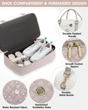 Travel Duffle Bag Weekender for Women: Travel Duffel Bag Carry - On Overnight Bag with Shoe Compartment & Wet Pocket Large Weekend Tote Bag with Gym Duffel Bag for Hospital Beige