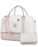 Travel Duffle Bag Weekender for Women: Travel Duffel Bag Carry - On Overnight Bag with Shoe Compartment & Wet Pocket Large Weekend Tote Bag with Gym Duffel Bag for Hospital Beige