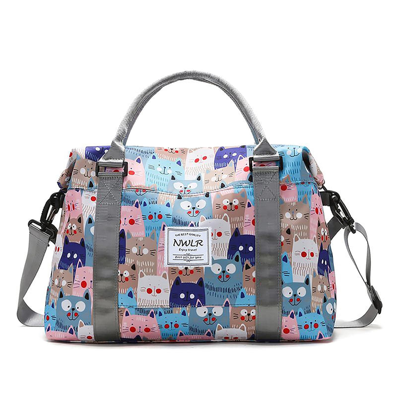 Travel Duffle Bag Weekender Overnight Bag Gym Tote with Dry and Wet Separated Pocket for Women Girls Shoulder Workout Duffel Bag Water Resistant (cute cats)