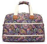 Travel Duffle Bag,Malirona Weekender Overnight Gym Bag for Women Large Carry On Bag with Zip Pocket for Women Girls Travel, Gym, Yoga(Purple Flower)