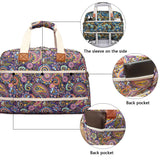 Travel Duffle Bag,Malirona Weekender Overnight Gym Bag for Women Large Carry On Bag with Zip Pocket for Women Girls Travel, Gym, Yoga(Purple Flower)