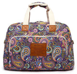 Travel Duffle Bag,Malirona Weekender Overnight Gym Bag for Women Large Carry On Bag with Zip Pocket for Women Girls Travel, Gym, Yoga(Purple Flower)