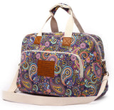 Travel Duffle Bag,Malirona Weekender Overnight Gym Bag for Women Large Carry On Bag with Zip Pocket for Women Girls Travel, Gym, Yoga(Purple Flower)
