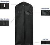 Travel Garment Bag Lightweight Water - Resistant Material Black Zipped Travel Suit Garment Bag For Carrying And Storing Outfits 43x23 Inch
