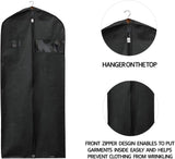 Travel Garment Bag Lightweight Water - Resistant Material Black Zipped Travel Suit Garment Bag For Carrying And Storing Outfits 43x23 Inch