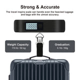 Travel Inspira Luggage Scale, Digital Luggage Scales, Baggage Scale with Backlit LCD Display,110LB / 50KG, Battery Included(Black)