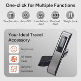 travel inspira Luggage Scale, Digital Luggage Scales, Baggage Scale with Overweight Alert LCD Display 110LB / 50KG (Stainless Steel, Black) Battery Included