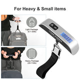 travel inspira Luggage Scale, Portable Digital Hanging Baggage Scale for Travel, Suitcase Weight Scale with Rubber Paint, 110 Pounds, Battery Included, Sliver, 2 Pcs