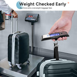 travel inspira Rechargeable Luggage Scale 110lb/50kg - Large Backlit Display - Stainless Steel - Portable Digital Hanging Scale for Suitcases, Bags, Packages (USB - C Charging Included)