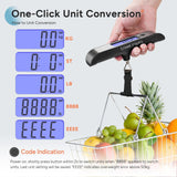 travel inspira Rechargeable Luggage Scale 110lb/50kg - Large Backlit Display - Stainless Steel - Portable Digital Hanging Scale for Suitcases, Bags, Packages (USB - C Charging Included)