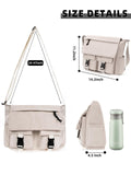 Travel Messenger Bag for Women Men: Durable Canvas Crossbody Handbag with Adjustable Strap Lightweight Laptop Purse Suitable for Outdoor Buiness or Work