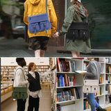 Travel Messenger Bag for Women Men: Durable Canvas Crossbody Handbag with Adjustable Strap Lightweight Laptop Purse Suitable for Outdoor Buiness or Work