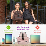 Travel Mozy Mini Backpack - Small Womens Backpacks, Cute Lightweight Back Pack For Women, Compact Daypack & Bag For Woman (Black)