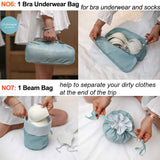 Travel Packing Cubes 8 Pcs Set, Luggage Packing Organizers with Shoe Bag and Toiletry Bag（Pink）