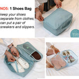 Travel Packing Cubes 8 Pcs Set, Luggage Packing Organizers with Shoe Bag and Toiletry Bag（Pink）