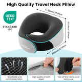 Travel Pillow - Neck Pillows for Airplanes, Memory Foam Travel Neck Pillow for Long Flights|Airport Travel Essentials 360° Support Gifts for Travellers With Eye Mask & Earplugs, Portable Carry Bag