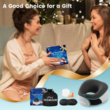 Travel Pillow - Neck Pillows for Airplanes, Memory Foam Travel Neck Pillow for Long Flights|Airport Travel Essentials 360° Support Gifts for Travellers With Eye Mask & Earplugs, Portable Carry Bag