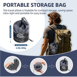 Travel Pillow with Extra Large Hood for Airplane Long Flights Privacy and Comfort Memory Foam with Skin - Friendly Cover for Road Trip Head&Neck Support for Plane Office Cars Sleeping & Rest (Grey)