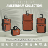 Travel Select Amsterdam Softside Expandable Luggage with Rolling Wheels, Gray, 4 - Piece Set (15/21/25/29)