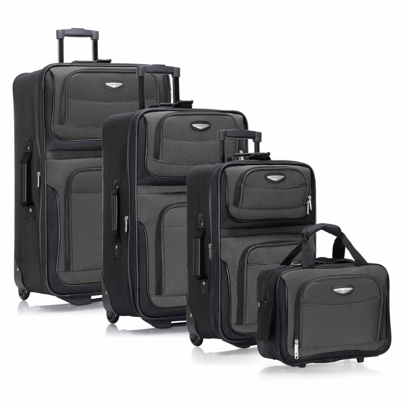 Travel Select Amsterdam Softside Expandable Luggage with Rolling Wheels, Gray, 4 - Piece Set (15/21/25/29)