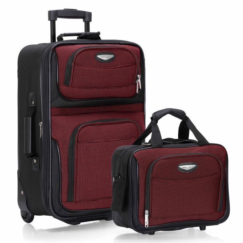 Travel Select Amsterdam Softside Expandable Luggage with Rolling Wheels, Red, 2 - Piece Set (15/21)