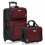 Travel Select Amsterdam Softside Expandable Luggage with Rolling Wheels, Red, 2 - Piece Set (15/21)