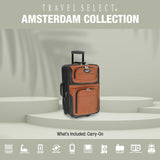 Travel Select Amsterdam Softside Expandable Luggage with Rolling Wheels, Red, 21 - Inch Carry - on