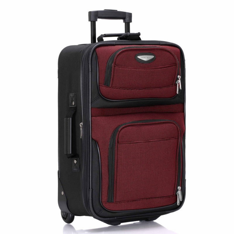 Travel Select Amsterdam Softside Expandable Luggage with Rolling Wheels, Red, 21 - Inch Carry - on