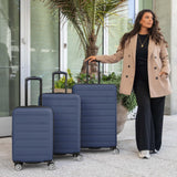 Travel Select Snowcreek Hardside Expandable Spinner Luggage Set w/USB Port, Navy, 2 - Piece