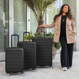 Travel Select Snowcreek Hardside Expandable Spinner Luggage w/USB Port, Black, 21 - Inch Carry - on