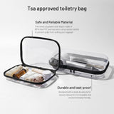 Travel Toiletry Bag for Men,Clear Hard Shell Zipper Case,2pcs Large Capacity Portable Toiletry Organizer Dopp Kit Water - Resistant Shaving Bag For Toiletries Accessories,Makeup Cosmetic Bag For Women