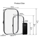 Travel Toiletry Bag for Men,Clear Hard Shell Zipper Case,2pcs Large Capacity Portable Toiletry Organizer Dopp Kit Water - Resistant Shaving Bag For Toiletries Accessories,Makeup Cosmetic Bag For Women