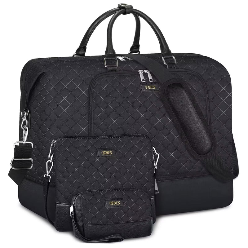 Travel Weekender Bag for Women, 21" Overnight Bag with Shoe Compartment 50L Large Travel Duffel Bag Carry On Tote for Weekend, Overnight, Business Trips, Water Resistant