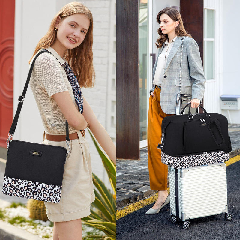 Travel Weekender Bag for Women, 21" Overnight Bag with Shoe Compartment 50L Large Travel Duffel Bag Carry On Tote for Weekend, Overnight, Business Trips, Water Resistant