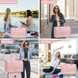 Travel Weekender Bags for Women - Duffle Bag Women with Shoe Compartment Carry On Overnight Bag with Toiletry Bag Duffel Bags with Wet Pocket for Gym Hospital Bags for Labor and Delivery Pink