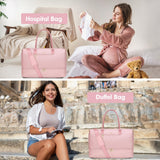 Travel Weekender Bags for Women - Duffle Bag Women with Shoe Compartment Carry On Overnight Bag with Toiletry Bag Duffel Bags with Wet Pocket for Gym Hospital Bags for Labor and Delivery Pink