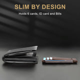 Travelambo Slim Wallet Front Pocket Minimalist Leather RFID Blocking Medium Size