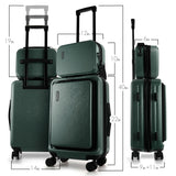TRAVELARIM 20 Inch Carry On Luggage 22x14x9 Airline Approved, Carry On Suitcase with Wheels, Hard - shell Carry - on Luggage, Durable Luggage Carry - On, Green Small Suitcase with Cosmetic Case